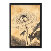 Chrysanthemum Wall Art, Floral Wall Decor, Botanical Art Print, Vintage Flower Painting, Flower Home Decor, Framed Wall Art - Tawshia